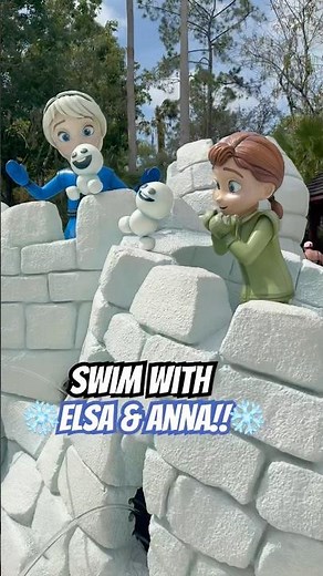 Swim with ELSA & Anna at Blizzard Beach #Let It Go #disneyworld #elsa #frozen #waterpark #princess