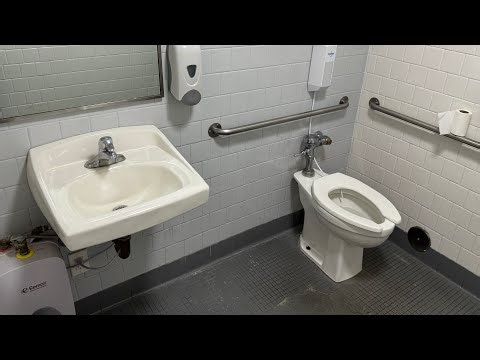 City Hall Unisex Restrooms With Rare Norris Flushometer Toilets!
