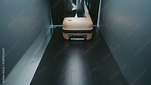 Baggage Screening: VFX Animation Visualizing Inside of the Suitcase and Bag Moving on Conveyor Belt Illuminated by X-ray Scanning. Advanced Metal Detector Scanner. High-Tech Airport Security System.