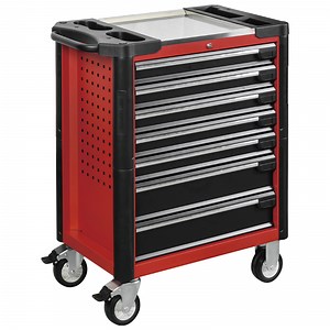 [Hot Item] Goldenline Professional Metal Roller Cabinet Tool Trolley with Stainless Steel Working Top