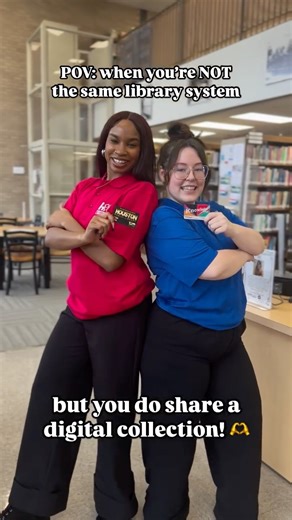 12K views · 35 reactions | Name a more iconic duo though, we’ll wait ♥️ Houston Public Library We may not be the same library system, but we do share a digital collection that gives you access to thousands of eBooks and eAudiobooks! Login to Libby with your HCPL or HPL library card and start browsing today! | Harris County Public Library | Facebook