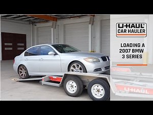 Loading a 2007 BMW 3 Series onto a U-Haul Car Hauler