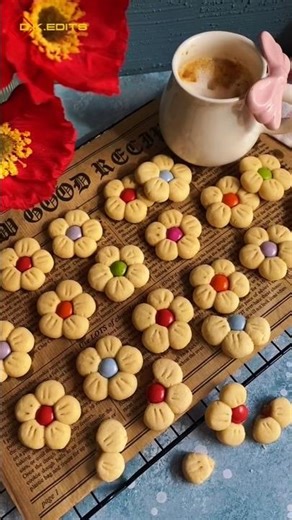 Cute Flower Cookies for Beginners🍪🥳 #shorts #cookies #recipe