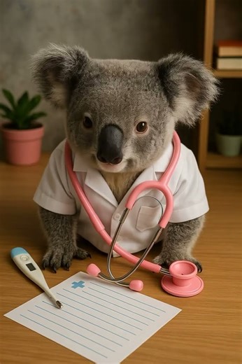 Smiling Koala Doctor’s Message #funny #baby #cute