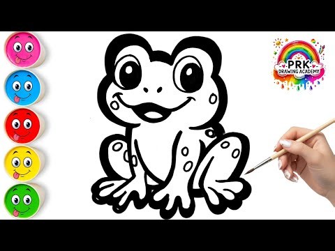 Easy Frog Drawing 🐸 | How to Draw a Cute Frog Step by Step for Kids | Easy Drawing & Coloring
