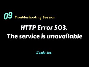 HTTP Error 503.The service is unavailable
