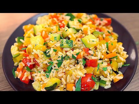 Very simple and delicious recipe for rice with vegetables in a pan!