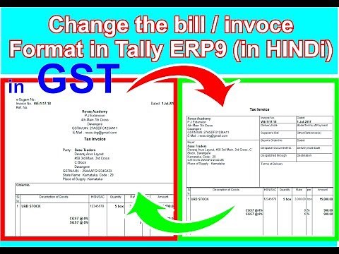 How to change the Bill format in Tally ERP9 GST Upgraded software.