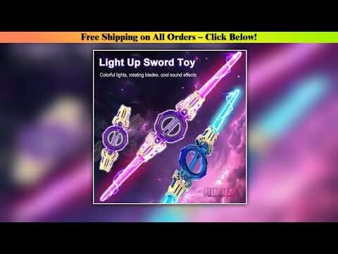 Outdoor Toy Bright Rotate Sword Multi-Color Flash LED Light Shine Cosplay Sword Toy Party Family