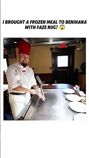 I Brought a FROZEN MEAL to Benihana with FaZe Rug 😱 | Wait for Reaction! #shorts #fazerug