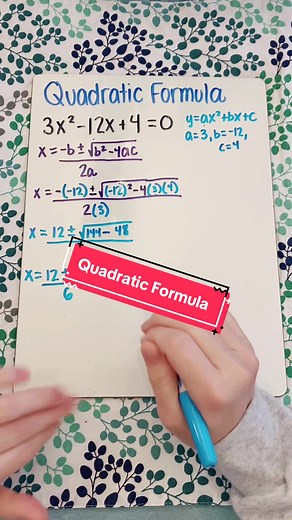 Let’s tackle a quadratic formula problem! ✏️ . . . #quadratics #math #algebra #maths #mathhelp #mathteacher #mathematics #mathtutor #mathtutorial #learnontiktok #learntok #studywithme #highschoolmathteacher #highschoolmath #mathtok #fyp #algebra1 #algebra2 #10minutes #10minutetiktok #quadraticformula