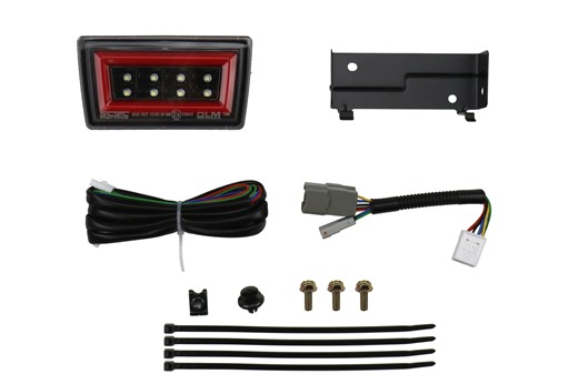 OLM NB+R F1 Rear Brake Light (Clear Lens, Gloss Black Base, Red Bar) -