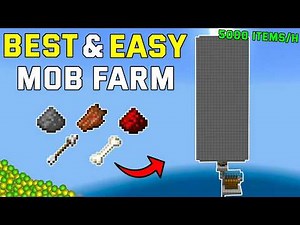 BEST & EASY Mob Farm For Minecraft Bedrock - 4500-5000 Items/Hour!
