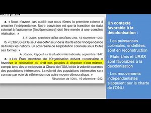 Vidéo : 3ème histoire, des colonies aux Etats nouvellement indépendants