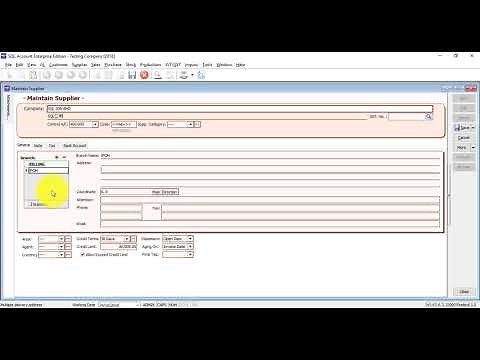 SQL Accounting Software Tutorial 007 Maintain Supplier