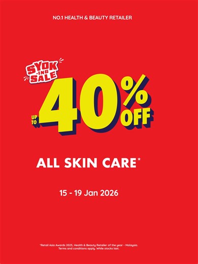 🌸 𝗧𝗶𝗺𝗲 𝘁𝗼 𝗧𝗿𝗲𝗮𝘁 𝗬𝗼𝘂𝗿 𝗦𝗸𝗶𝗻, 𝗨𝗽 𝗧𝗼 𝟰𝟬% 𝗢𝗳𝗳 𝗳𝗼𝗿 𝗔𝗹𝗹 𝗦𝗸𝗶𝗻 𝗖𝗮𝗿𝗲! | 𝟭𝟱 – 𝟭𝟵 𝗝𝗮𝗻 𝟮𝟬𝟮𝟲 💖 Care for your skin every day with the right essentials. Enjoy up to 40% OFF on skincare favourites. Shop now! 😍 https://guardianmy.me/3LhE4RP Don’t miss our Limited Edition Lucky Bag worth RM300! Members pay only RM88 and non-members RM108. Packed with festive surprises—grab yours before it’s gone! 𝗚𝗲𝘁 𝗿𝗲𝘄𝗮𝗿𝗱𝗲𝗱 𝘄𝗶𝘁𝗵 𝗲𝘃𝗲𝗿𝘆 𝘀𝗵𝗼𝗽 😍 📲Enjoy