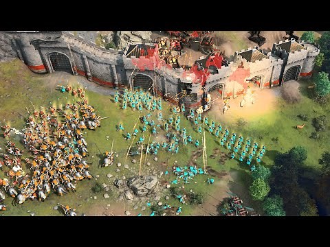 Age of Empires 4 - 4v3 EPIC AND HUGE SIEGE | Multiplayer Gameplay
