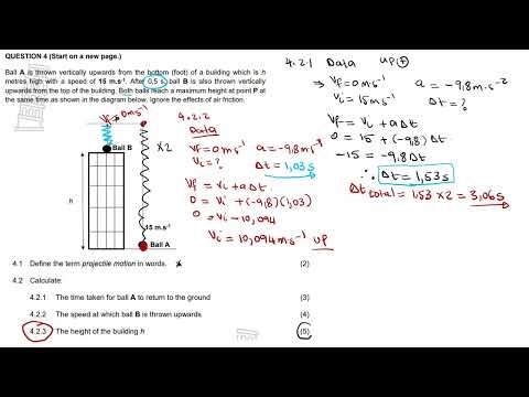 Vertical Projectile Motion Part 2 | Grade 12 Physics Exam Questions (CAPS)