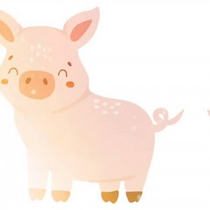 Closeup Cute Pig Vector Animation