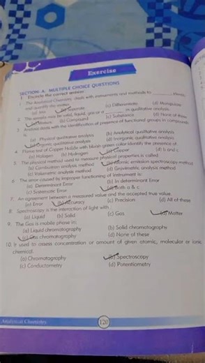CLASS MATRIC CHAPTER NO : 7 ANALYTICAL CHEMISTRY SOLVED MCQ GUARANTEED 💯 ACCURATE
