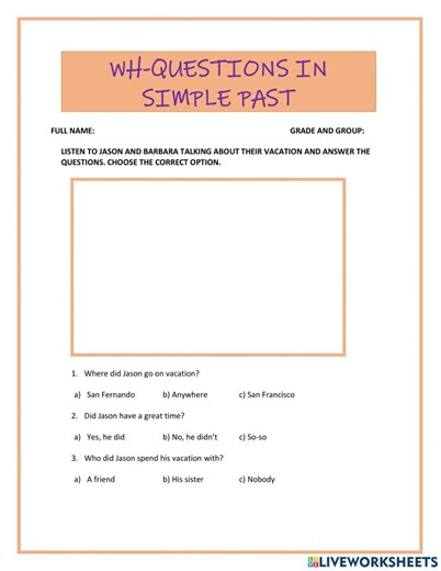WH-Questions in Past Simple worksheet