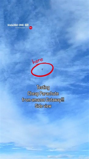 Testing cheap parachute from amazon, side view cutaway .