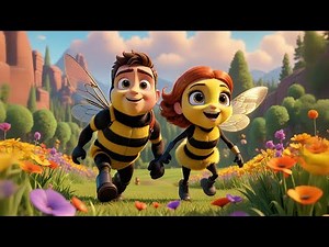 Five Bumble Bees Learn to Fly | Bee Song for Kids | Fun Flying Adventure & Counting Rhyme