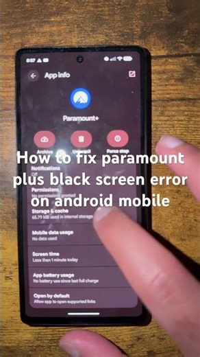How to fix paramount plus black screen error on android mobile