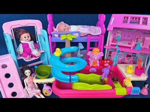 15 Minutes Satisfying with Unboxing Cute Princess House ＆ Swing Slide Collection Toys Review | ASMR