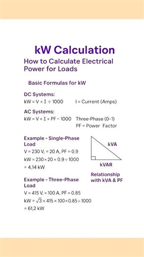 How to calculated Electrical power for loads #electrical #threephase #engineering | EEE- Basic Knowledge for Engineering