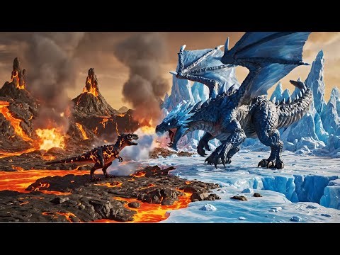 Baby Lava T-Rex vs Ancient Ice Dragon – Epic Dinosaur Battle in Jurassic World! 🦖 | Monster Battle !