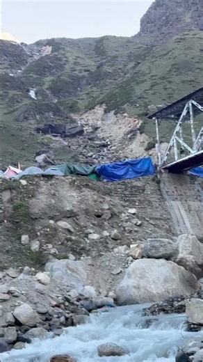 Kedarnath Doodh Ganga, waterfall early morning view #shiv#bholenath#beautiful#amazing#nature#viral