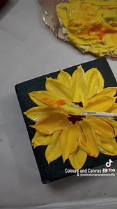 40K views · 1K reactions | Let's make a sunflower together ❣️ . . . . . . #acrylicart #paintingideas #texturedpainting #paintingforbeginners #easypainting #impastopainting #paintinginspiration #painting #satisfyingvideos #satisfying #sunflower #sunflowerpainting | Colours and Canvas BD | Facebook