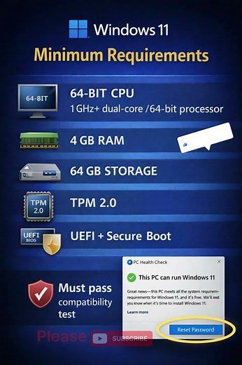 ⚠️Windows 11 Minimum System Requirements | Before Install ⚠️