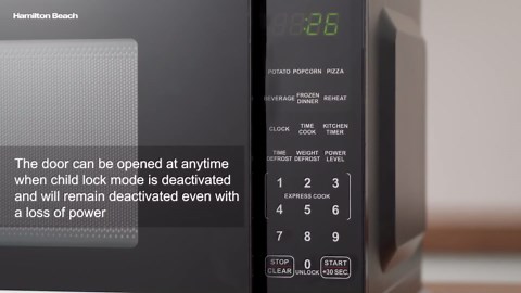 Hamilton Beach 0.9 Cu ft Countertop Microwave Oven, 900 Watts, Stainless Steel, New