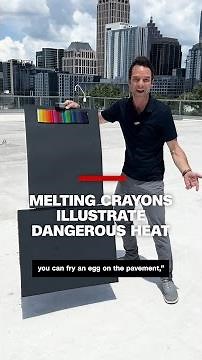 Melting crayons illustrate dangerous heat