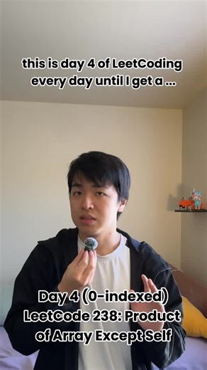 Soymilk Coding on Instagram: "Day 4 of LeetCoding everyday until I get a JOB. Today, let’s do Product of Array Except Self (LeetCode 238) #rust #coding #interview #softwareengineer #leetcode"
