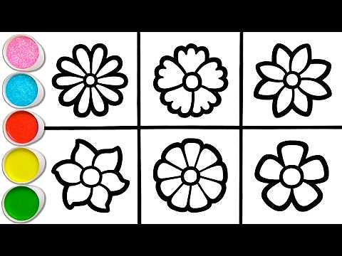 🌸🌼🌺 6 Beautiful Flowers Drawing & Coloring | Mindful Art to Improve Focus #433
