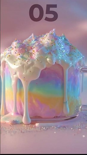 Whipped Cream Countdown • 10s Explosion Timer (Aesthetic Rainbow Cup)