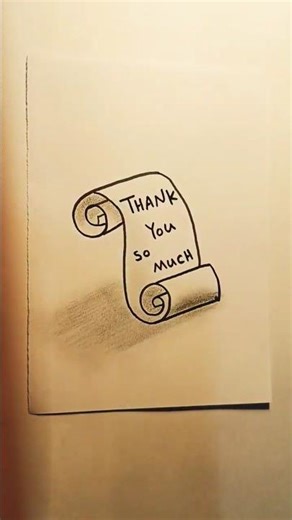 A Simple Drawing That Says a Lot: Thank You So Much ✨ | Easy 3D Scroll Art