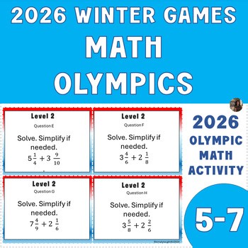 Winter Olympics 2026 Italy - Winter Games Math Task Cards 5th-6th-7th Grade