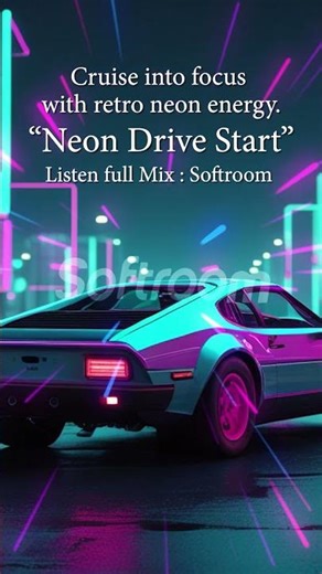 Cruise into focus with retro neon energy.#neondrive #synthwave #deepworkvibes #focusmusic #softroom