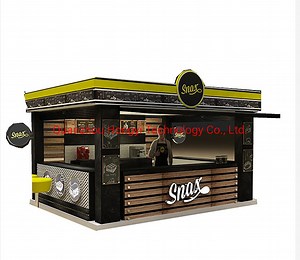 [Hot Item] Hot Sale Coffee Retail Kiosk Design with Floor and Ceiling & Coffee Machine Indoor Cafe Display Booth Stand for Sale