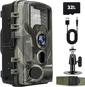 Trail Camera, 36MP Game Cameras with Night Vision 0.2S Trigger Motion Activated IP66 Waterproof, Huting Camera with 120°Wide-Angle Motion, Trail Cam 2.0” LCD for Wildlife Monitoring(ONE camera)