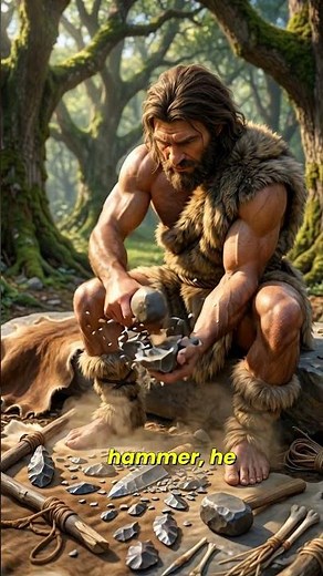 How a Caveman Made His First Stone Knife | Ancient Survival Skills | Stone Age Primitive