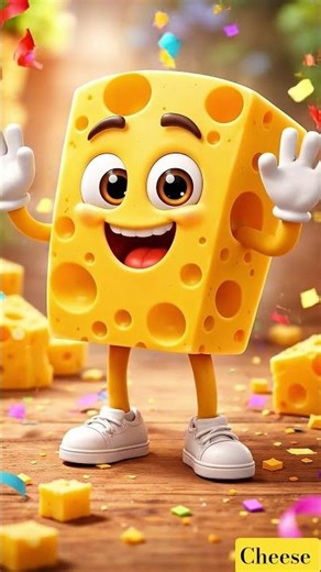 Funny Dancing Cheese 🧀 | Cute 3D Cartoon Dance for Kids | Viral Shorts
