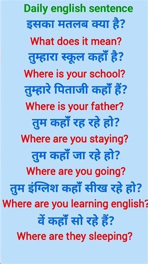 इंग्लिश में बात करना सीखे | इंग्लिश बोलना कैसे सीखे | How to learn english I #basic #learn #shorts