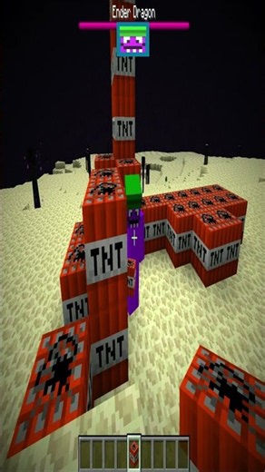 تحدي التي ان تي في الايند في ماين كرافت النهاية كارثة 😂 #minecraft #ماين_كرافت #gaming