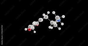 Mdma molecule, rotating 3D model of ecstasy, looped video on a black background