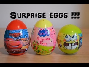 Disney Cars Peppa Pig SpongeBob Surprise egg Toys Reviews (HD)